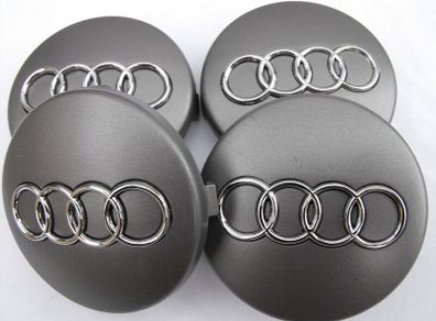 4 NEW  60 mm Silver AUDI Alloy Wheel caps