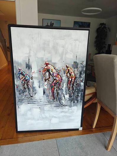 Large Contemporary Cycling Canvas
