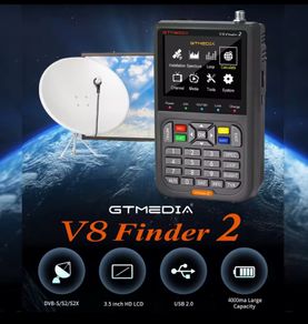 V8 Finder 2 TV Signal Finder Meter DVB-S/S2/S2X Signal Receiver 3.5-inch LCD Dispaly H.264 Auto Calculate Angle 4000mAh Battery