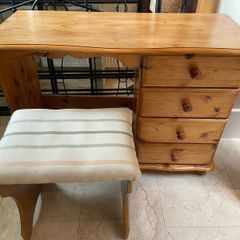 Lovely Solid Pine Dressing Table - Study Table & Stool - Can Deliver