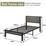 Single Bed Frame with Wood Storage Headboard Image 2
