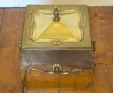 Antique Brass on Copper Fireside Log Bin / Coal Box