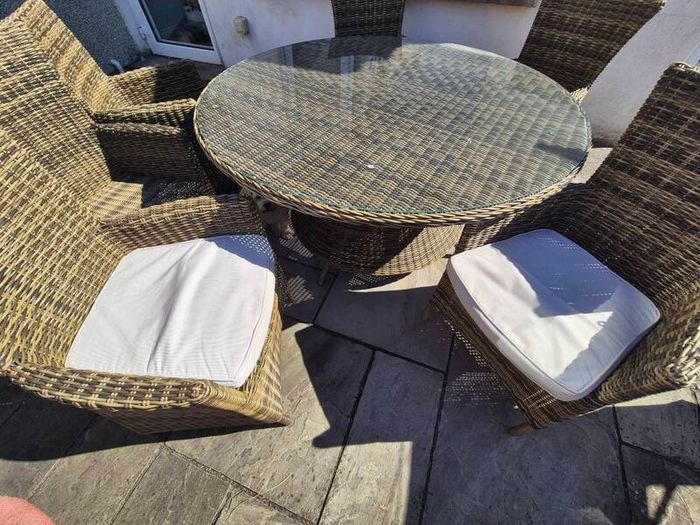rattan garden set - 6 seater