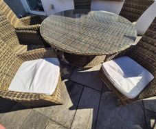 rattan garden set - 6 seater