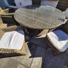rattan garden set - 6 seater
