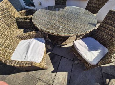rattan garden set - 6 seater