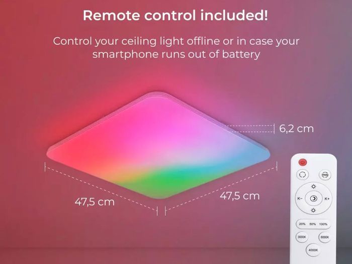 Twilight SmartLED ceiling light, RGBIC + CCT,  iLink app,