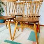 Vintage Ercol blonde plank table & 4 candlestick chairs Image 6