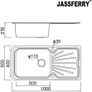Kitchen Sink Stainless Steel Large Bowl Welding Style Inset Reversible Drainer & Strainer Waste Pipes Clips 1000 X 500 mm Image 5