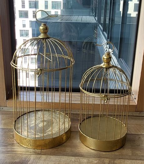 Gold decorative birdcages