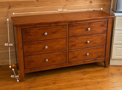 Solid wood 6 drawer Chest