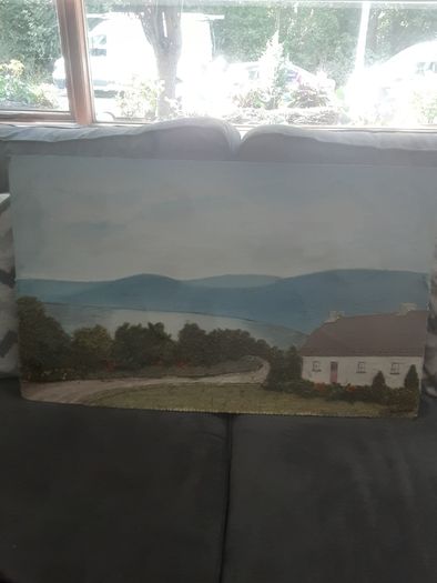 Landscape of Ireland in Paint and Irish Tweed .. Price Drop