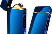 USB Lighter Electric Rechargeable Arc Windproof Flameless Dual Plasma LED Touch