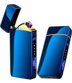 USB Lighter Electric Rechargeable Arc Windproof Flameless Dual Plasma LED Touch