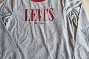 Levis boy New long sleeve graphic T-shirt grey  heather