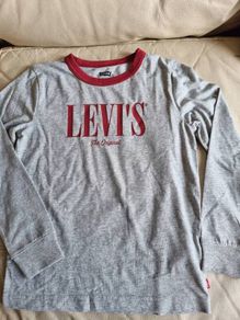 Levis boy New long sleeve graphic T-shirt grey  heather
