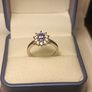 Petite Natural Tanzanite & Zircon Oval Cluster Ring Image 7