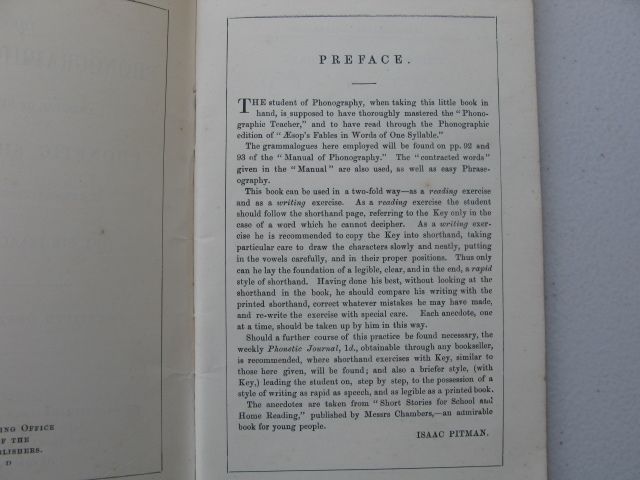 Vintage Book:- Pitman's Shorthand. The Phonographic Reader