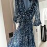 Adrianna Papell Blue Floral Chiffon Image 3