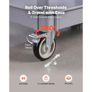 Utility Cart, 250 kg Capacity, 2 Tier Service Cart with 360 Swivel and Fixed Wheels (2 with Brakes), Heavy Duty Plastic Rolling with Storage Tray, Tool Storage for Garage Warehouse Workshop Image 4