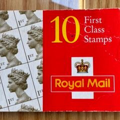 UK 10 First Class Stamps Book