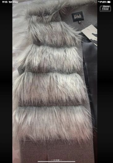 gilet Bnwt size 10 Ella boo grey sleeveless coat with fake fur contrast