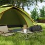 Two-Seater Portable Aluminium Table, with Roll-Up Tabletop and Bag - Khaki Image 2
