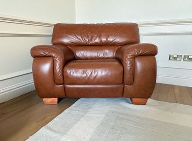 Tan Leather Couches - 3 seater 2 seater armchair