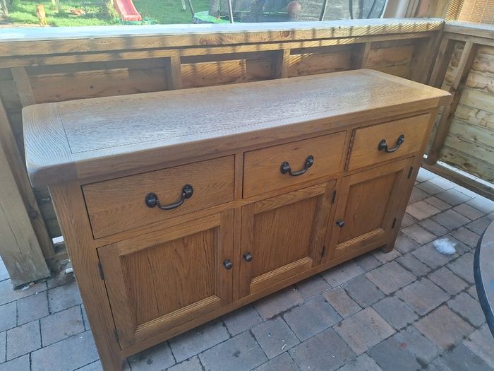 Oak Dining Table, Chair and Matching Sideboard