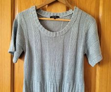 Dunnes Store Light Blue Short Sleeve Knitted Jumper / Top