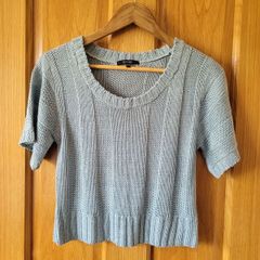 Dunnes Store Light Blue Short Sleeve Knitted Jumper / Top