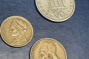 greek drachma  coins  1976 -1978