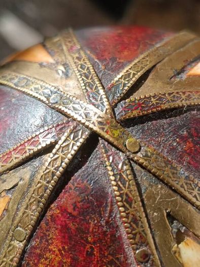 A Pair of Antique Inlaid Wooden Balls