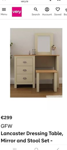 Dressing Table And Mirror Set