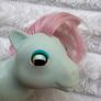 My Little Pony Baby Cuddles G1 1986 Beddy Bye Eye MLP Dirty approx. 7.5 cm. Used sometimes left eye opens only to the middle Please see photos Image 4