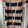 long cardigan striped navy & tan oasis size 12 Image 2