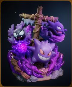 Gastly, Haunter and Gengar resin 3d print