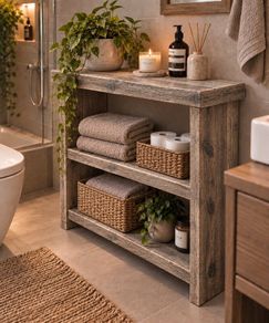 Handmade Aged Driftwood Style Rustic Bathroom Unit
