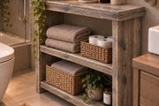 Handmade Aged Driftwood Style Rustic Bathroom Unit