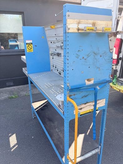 Bri-Stor van workbench, shelves and BOTT hooks