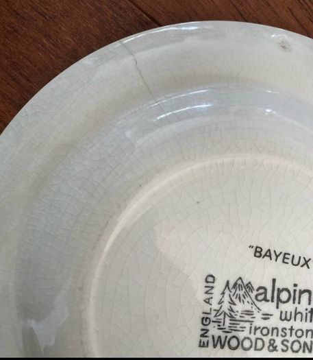 Vintage Woods And Sons Bayeux Pattern Side Plates & Gravy Boat