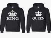 King Queen Hoodies Couple Hooded Sweatshirts (Set)