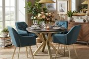 Jupiter X-Frame Loft Dining Table 100+40cm Gold