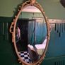Mirror Vintage painted Gold metal framed oval Mirror Image 4