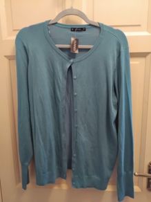 blue button cardigan 16 to 18 tags