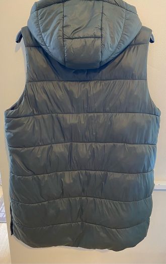 Khaki Green Sleeveless Hooded Gilet Jacket Size XL