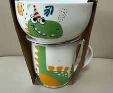 Kids porcelain set salad bowl + mug Bobi