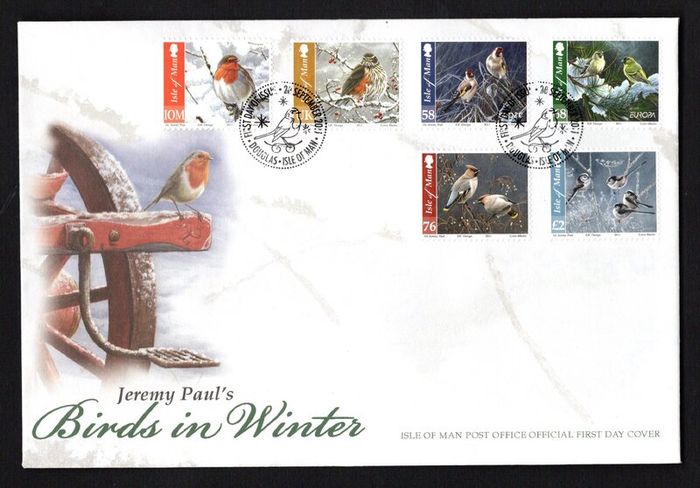 2011 Isle of Man Christmas Birds in Winter Commemorative Stamps First Day Cover (FDC)