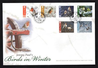 2011 Isle of Man Christmas Birds in Winter Commemorative Stamps First Day Cover (FDC)
