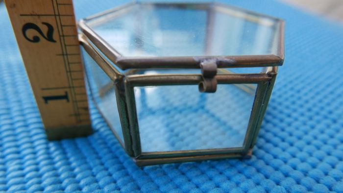 Vintage Brass Glass Box